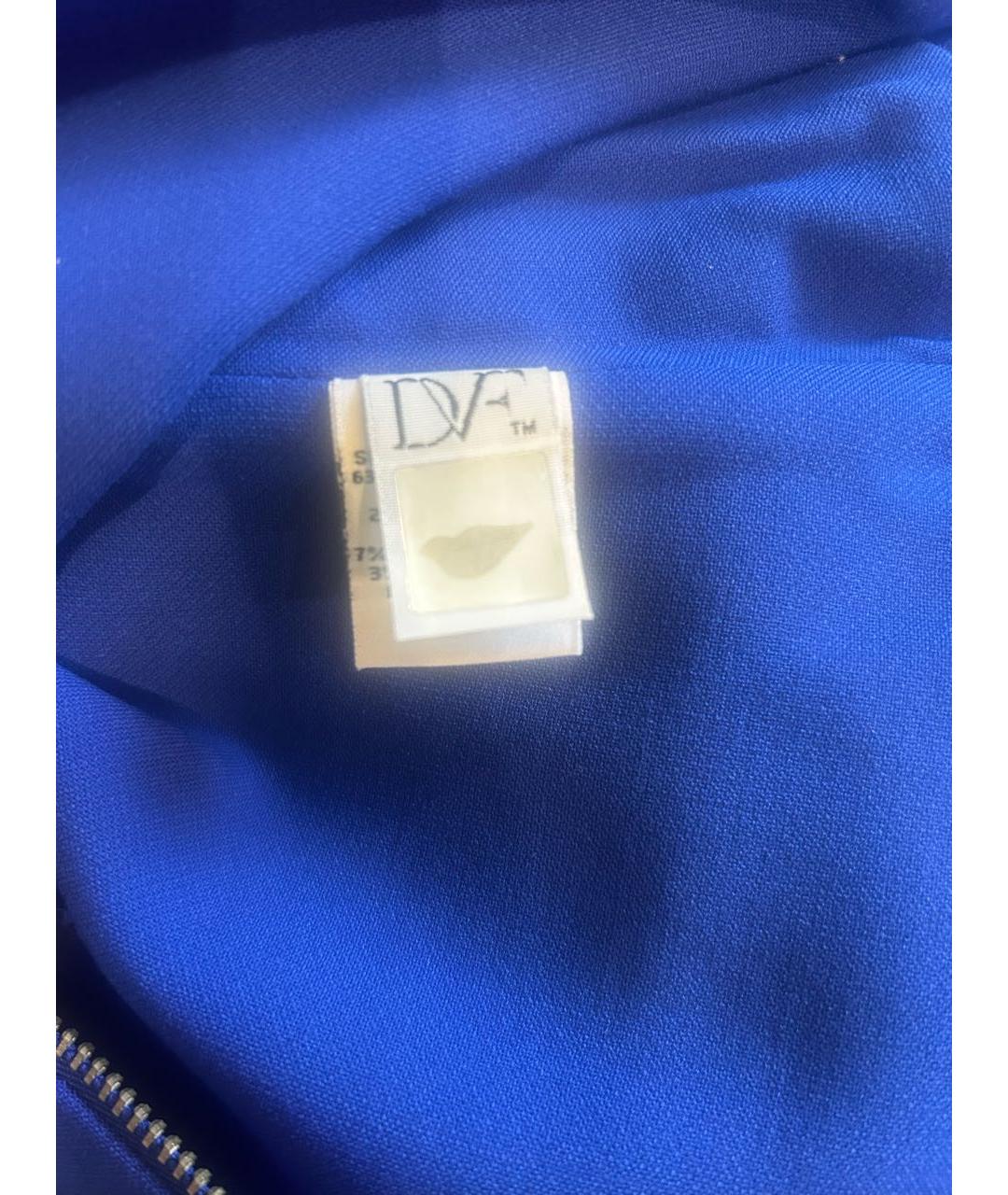 DIANE VON FURSTENBERG Синее полиэстеровое повседневное платье, фото 4