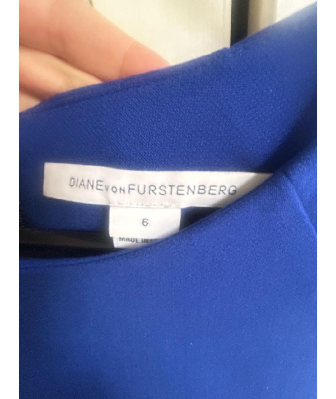 DIANE VON FURSTENBERG Синее полиэстеровое повседневное платье, фото 5