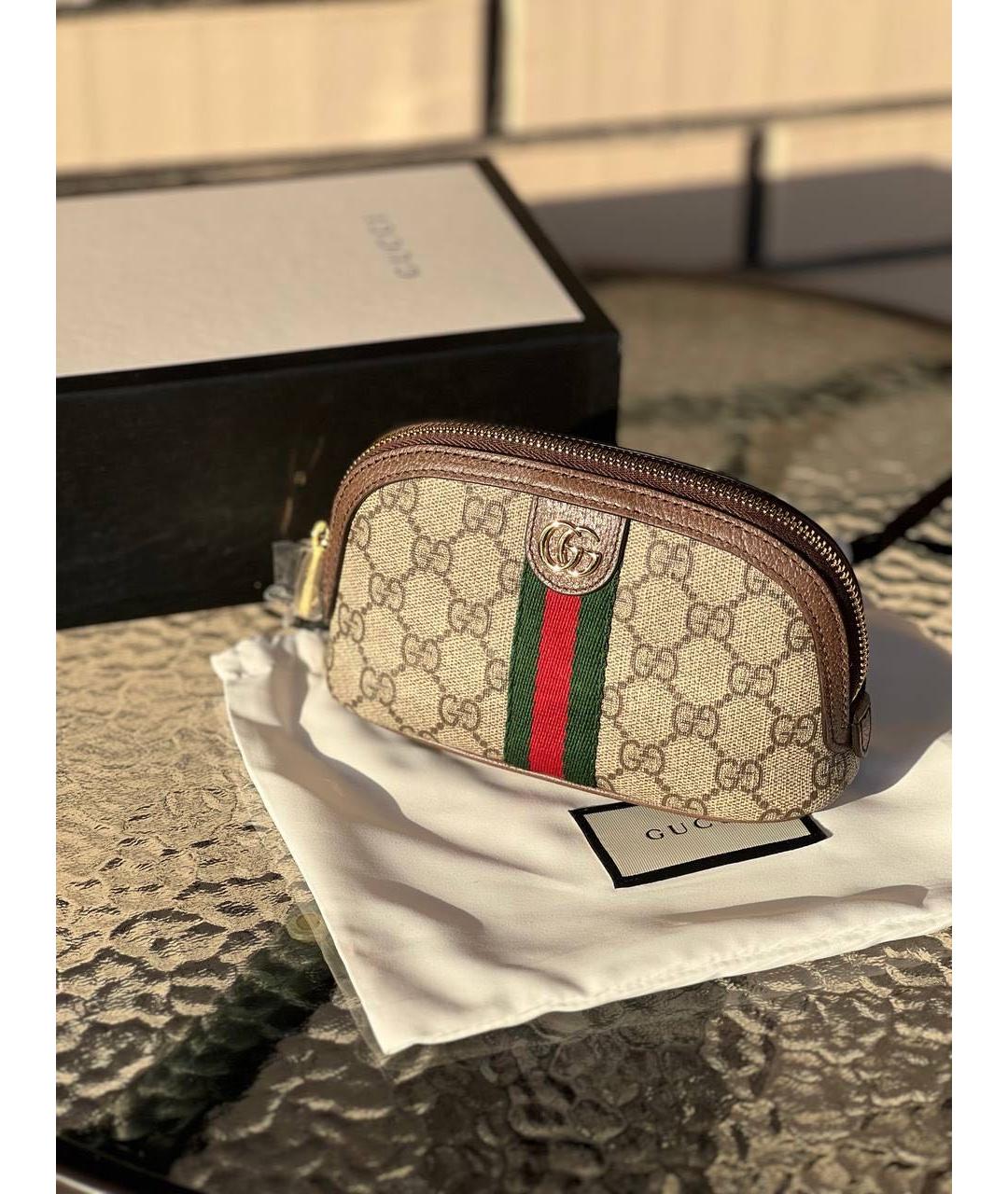 GUCCI Коричневая косметичка, фото 6