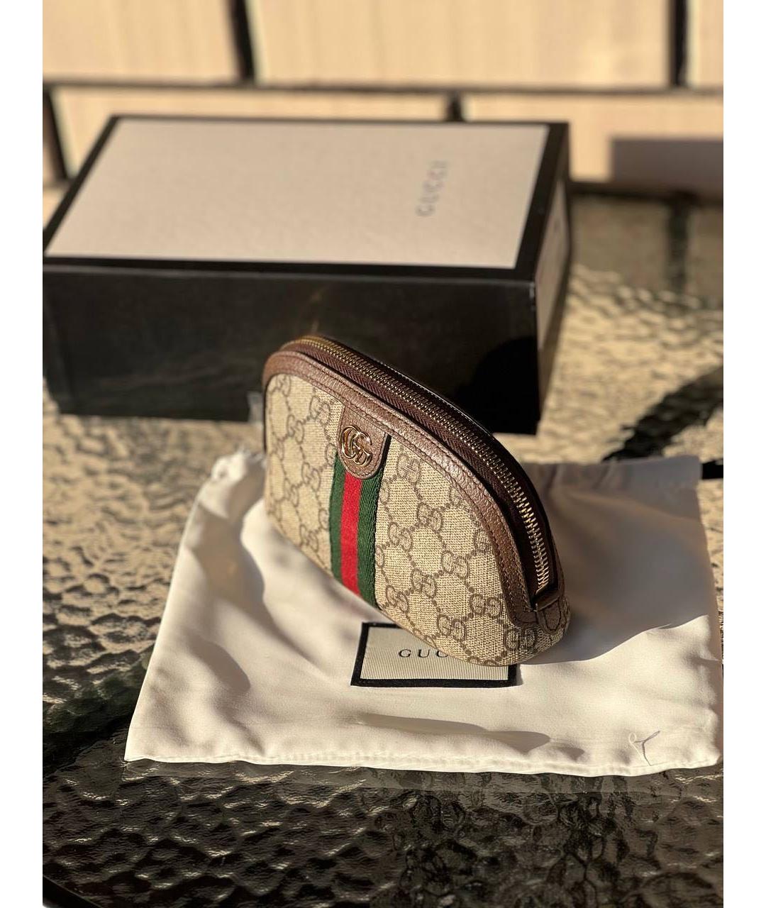 GUCCI Коричневая косметичка, фото 2