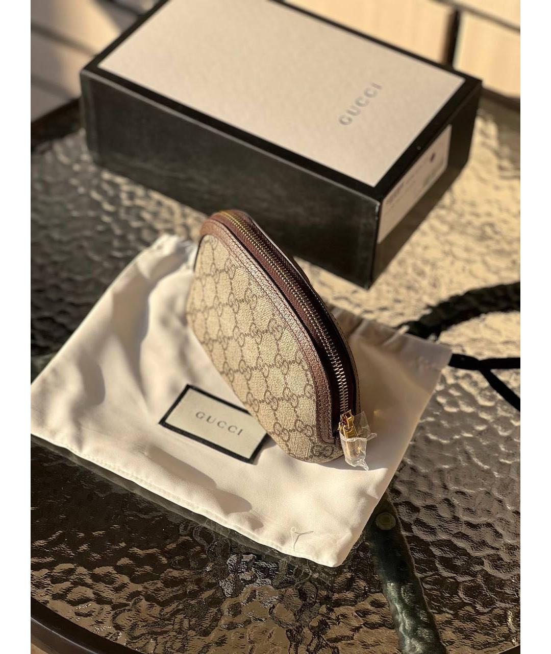 GUCCI Коричневая косметичка, фото 4