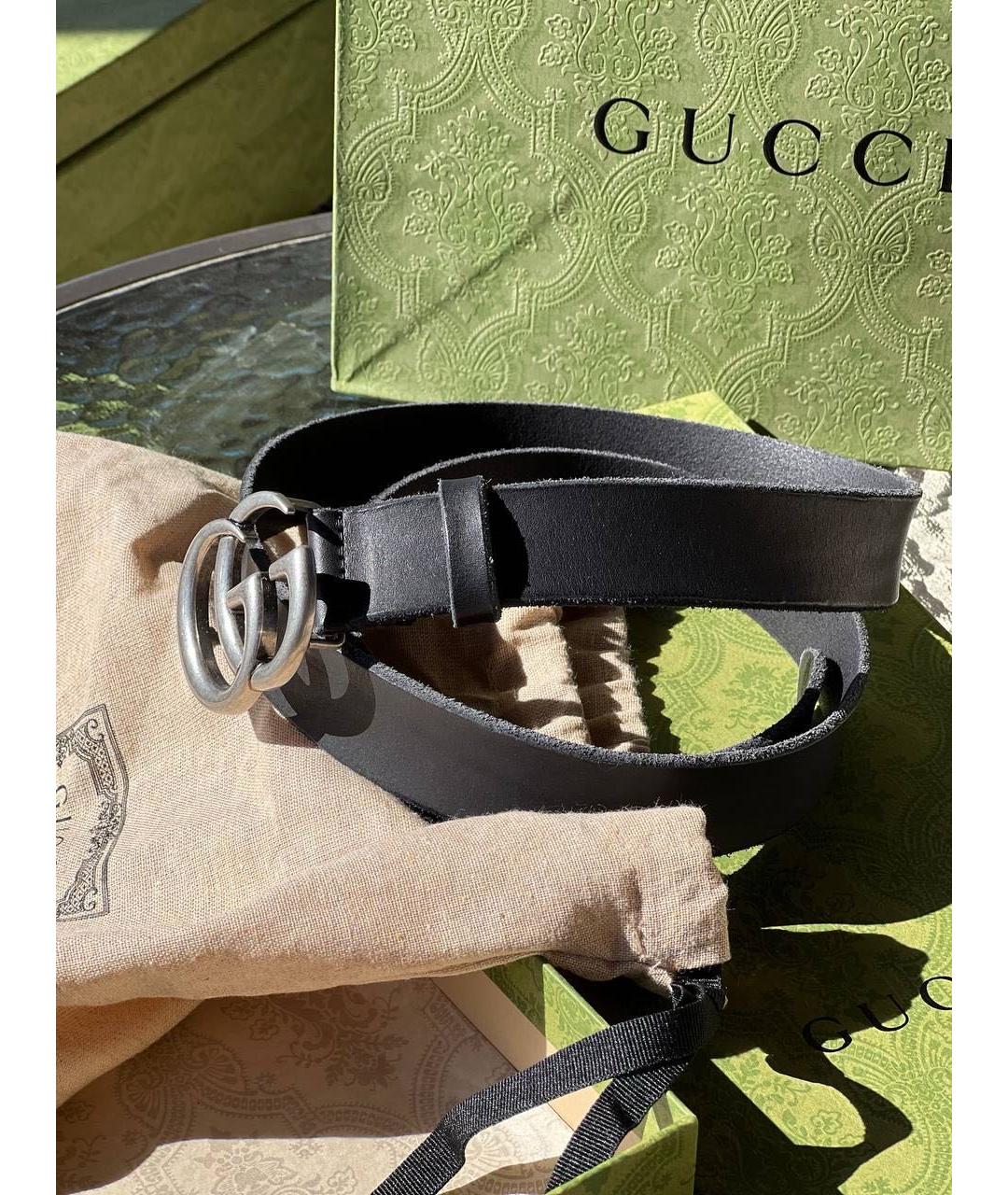 GUCCI Черный кожаный ремень, фото 4