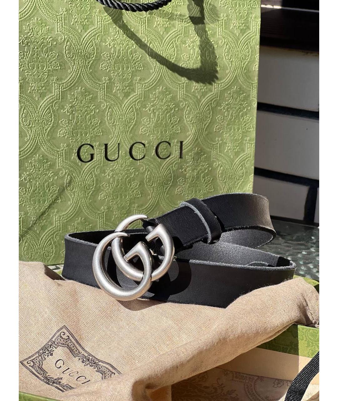 GUCCI Черный кожаный ремень, фото 3