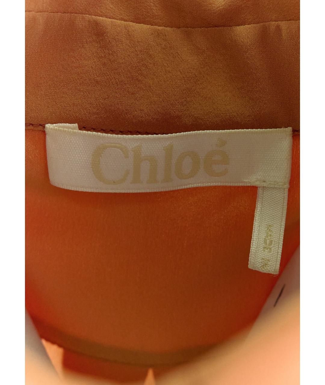 CHLOE Оранжевая шелковая блузы, фото 3