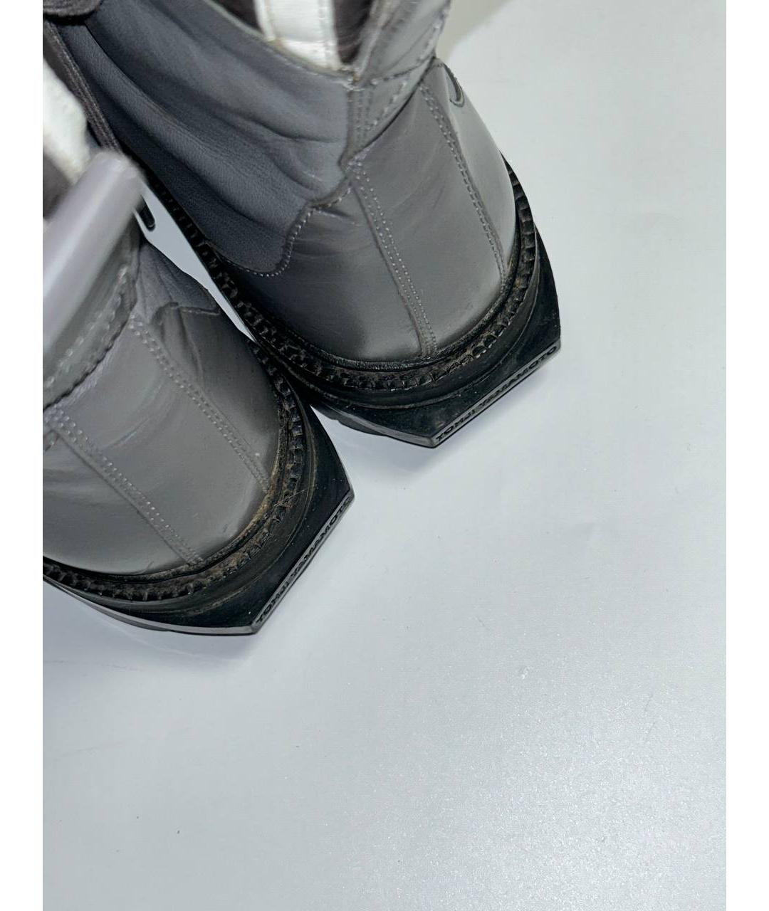 Y-3 Серые кожаные ботинки, фото 8