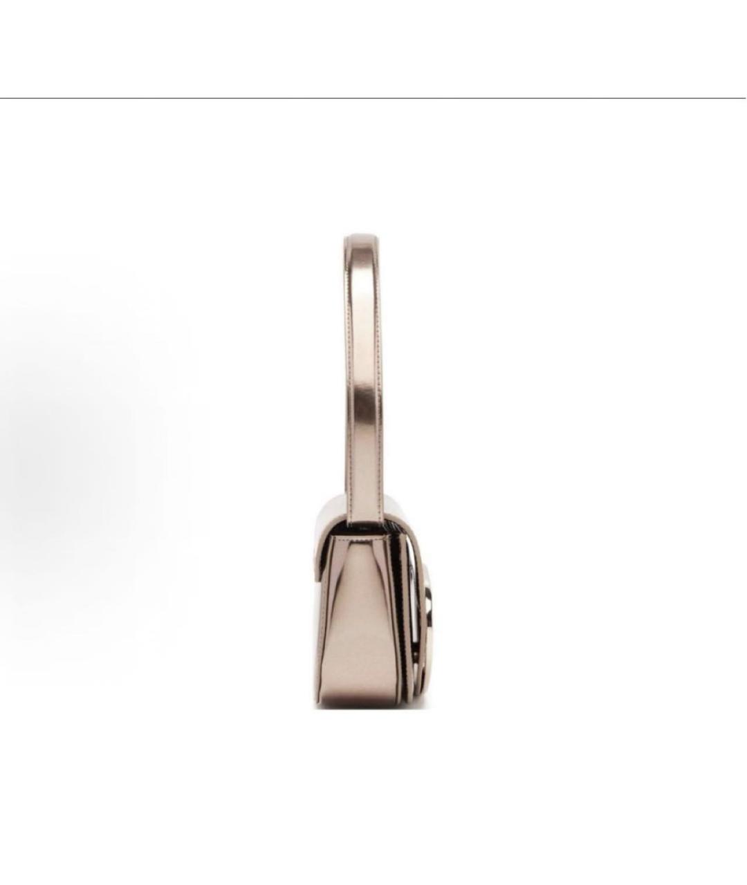 DIESEL Золотая кожаная сумка на плечо, фото 3