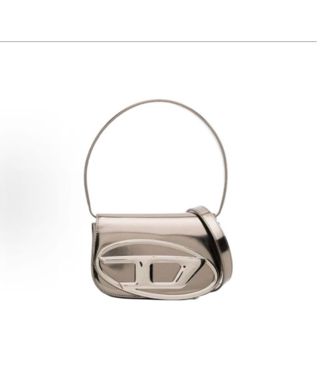 DIESEL Золотая кожаная сумка на плечо, фото 1