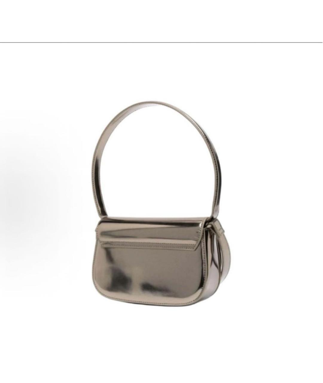 DIESEL Золотая кожаная сумка на плечо, фото 4