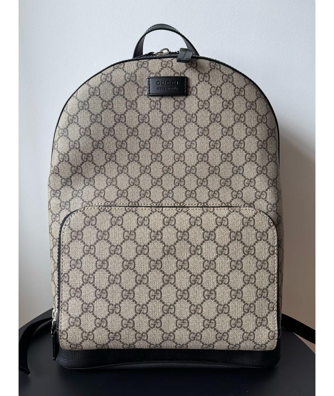 GUCCI Бежевый тканевый рюкзак, фото 6