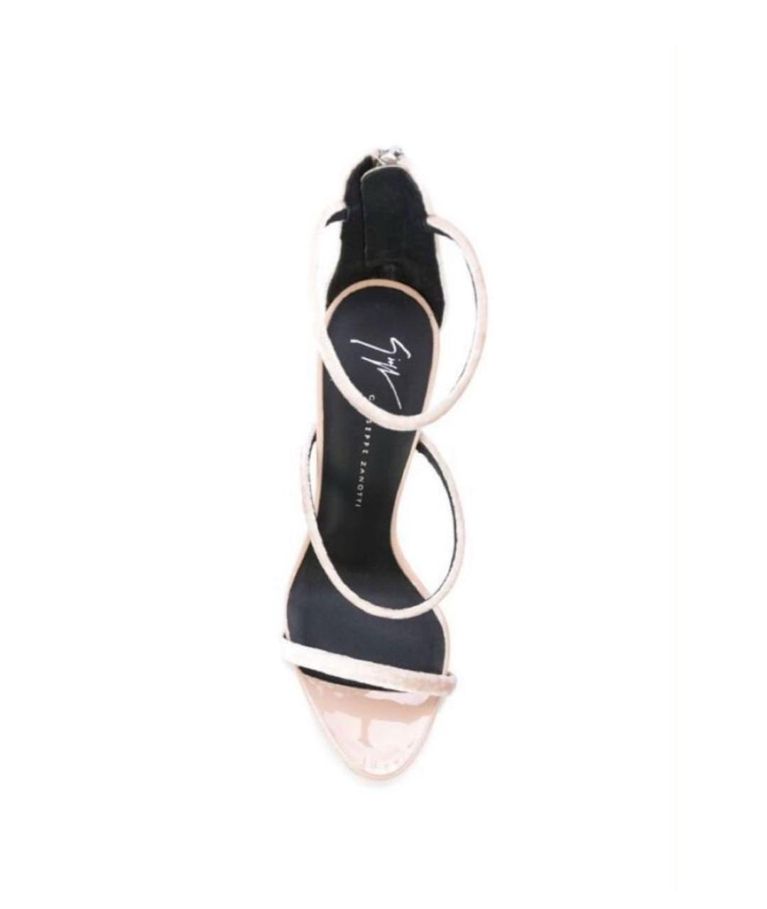 GIUSEPPE ZANOTTI DESIGN Розовые бархатные босоножки, фото 3