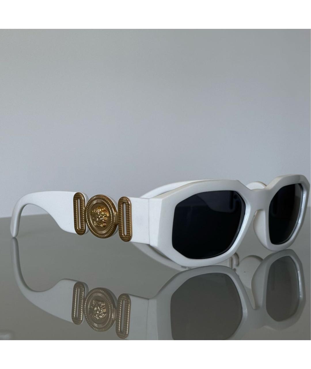 VERSACE Белые пластиковые солнцезащитные очки, фото 2