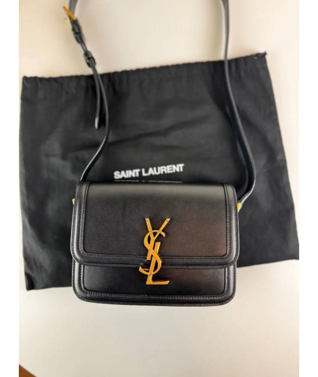 SAINT LAURENT Черная кожаная сумка через плечо, фото 8