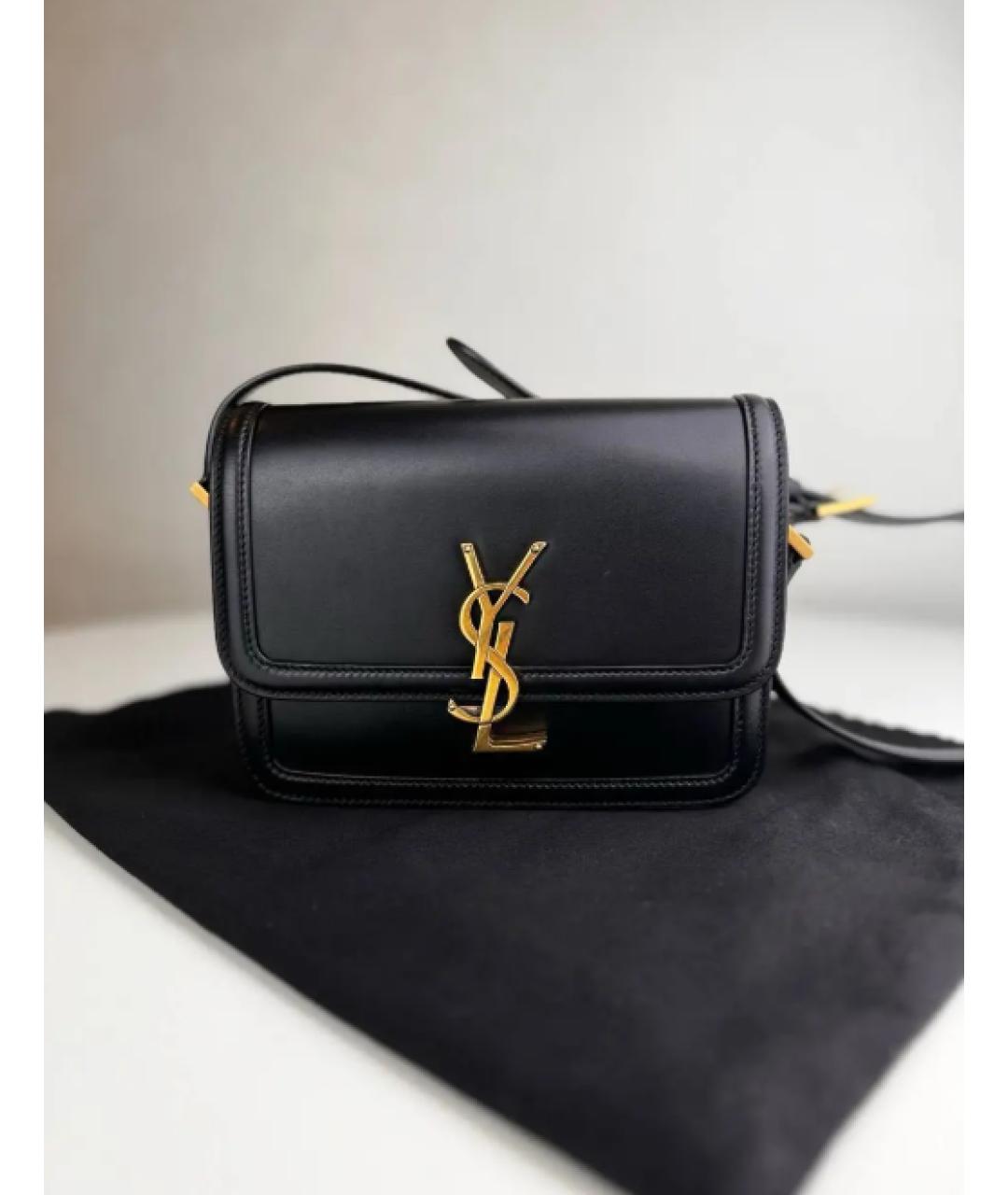 SAINT LAURENT Черная кожаная сумка через плечо, фото 2