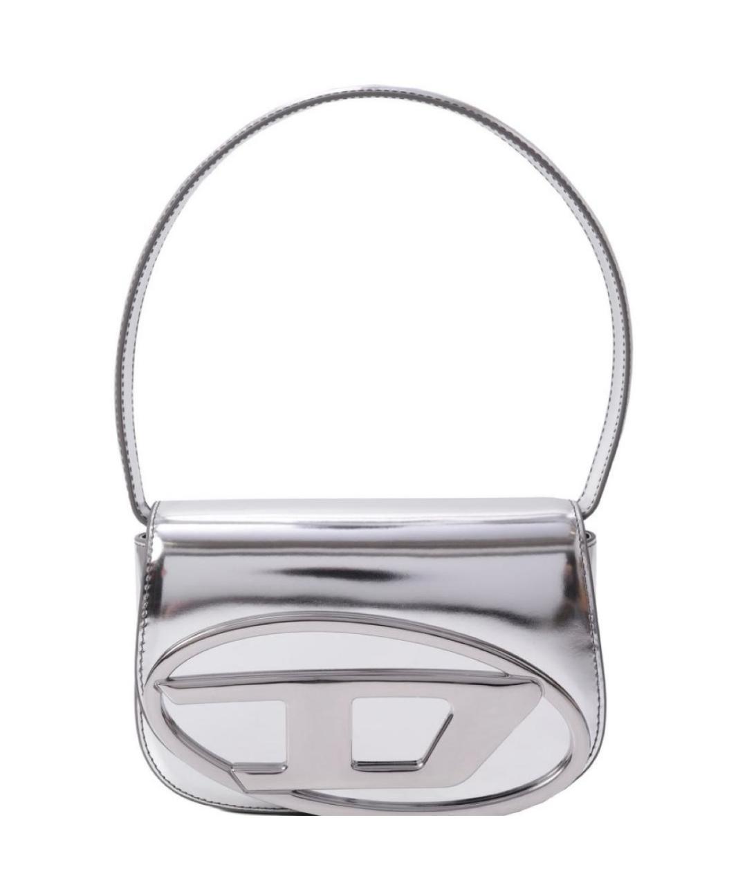 DIESEL Серебряная кожаная сумка на плечо, фото 1