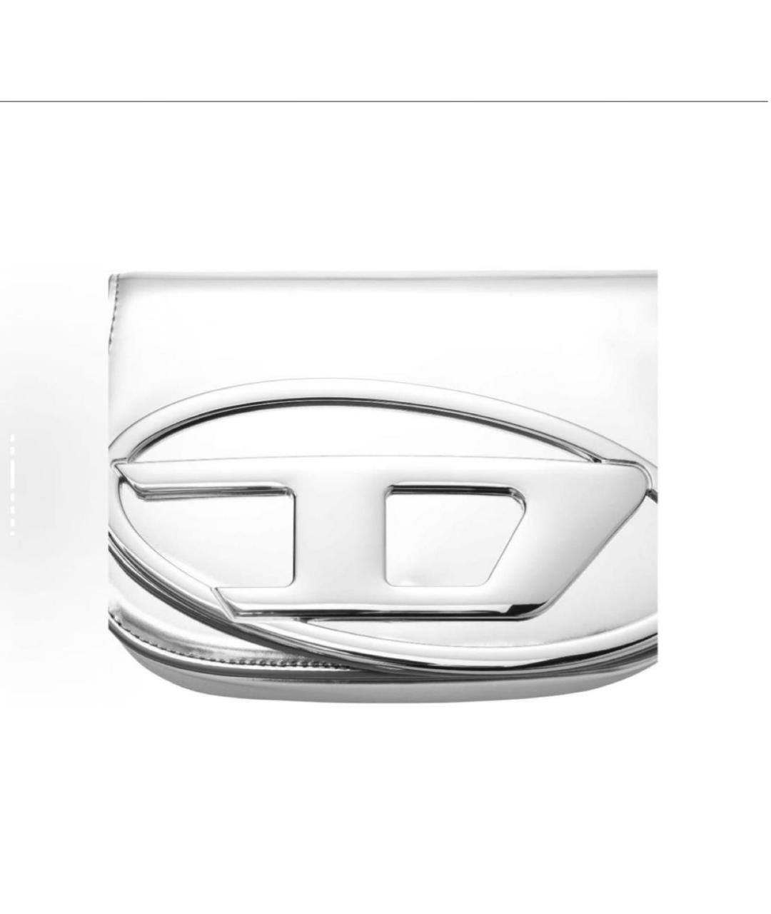 DIESEL Серебряная кожаная сумка на плечо, фото 2