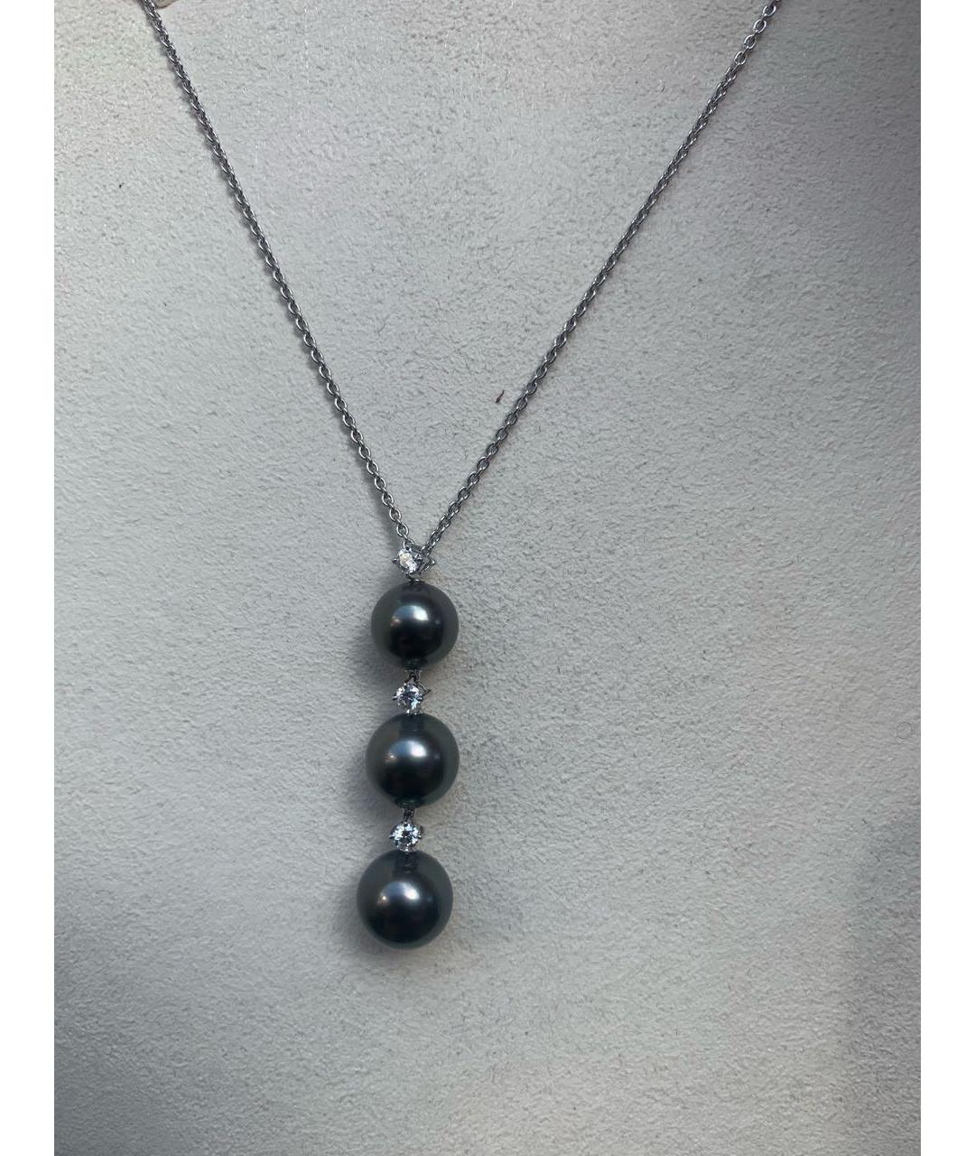 Mikimoto Черная жемчужная подвеска, фото 9