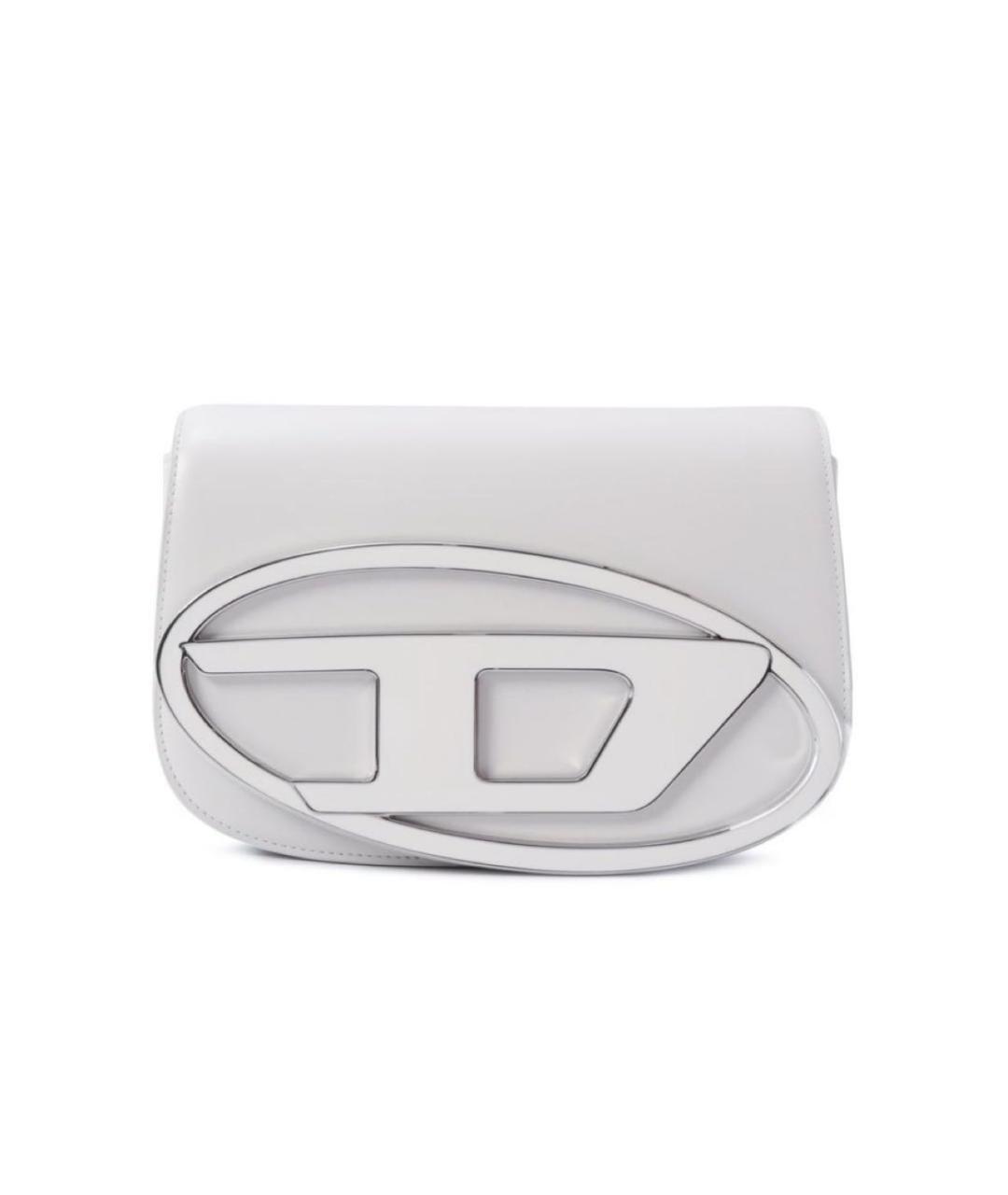 DIESEL Серебряная кожаная сумка на плечо, фото 1