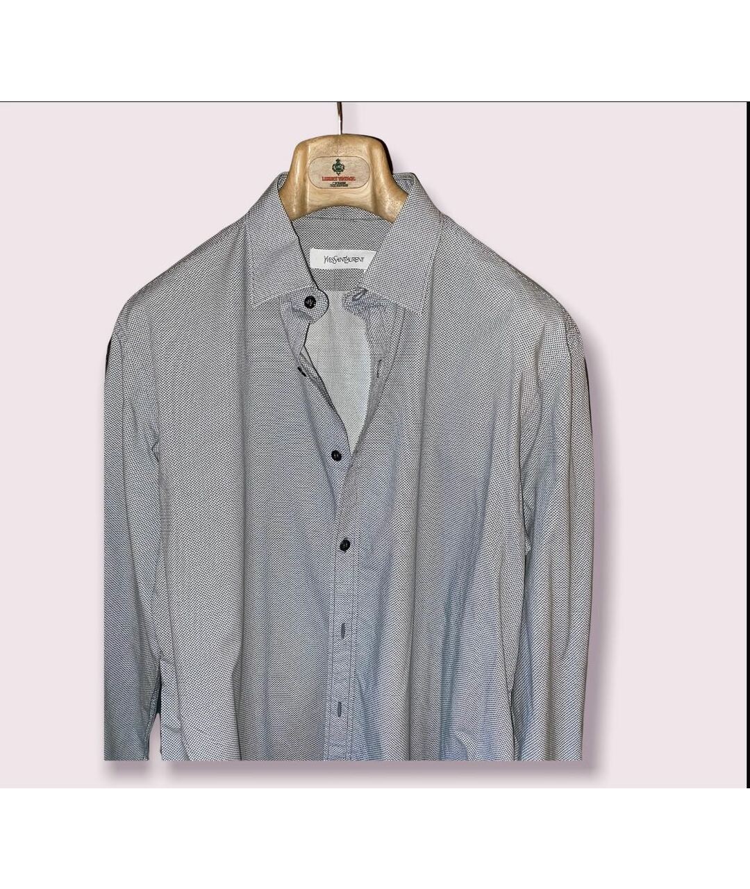 SAINT LAURENT Серебряная хлопковая классическая рубашка, фото 3