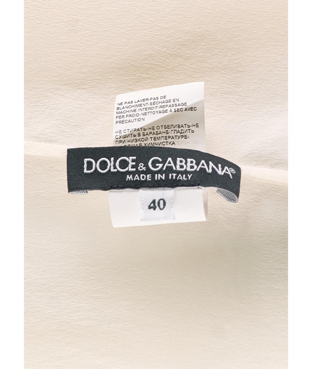 DOLCE&GABBANA Белая шелковая блузы, фото 3