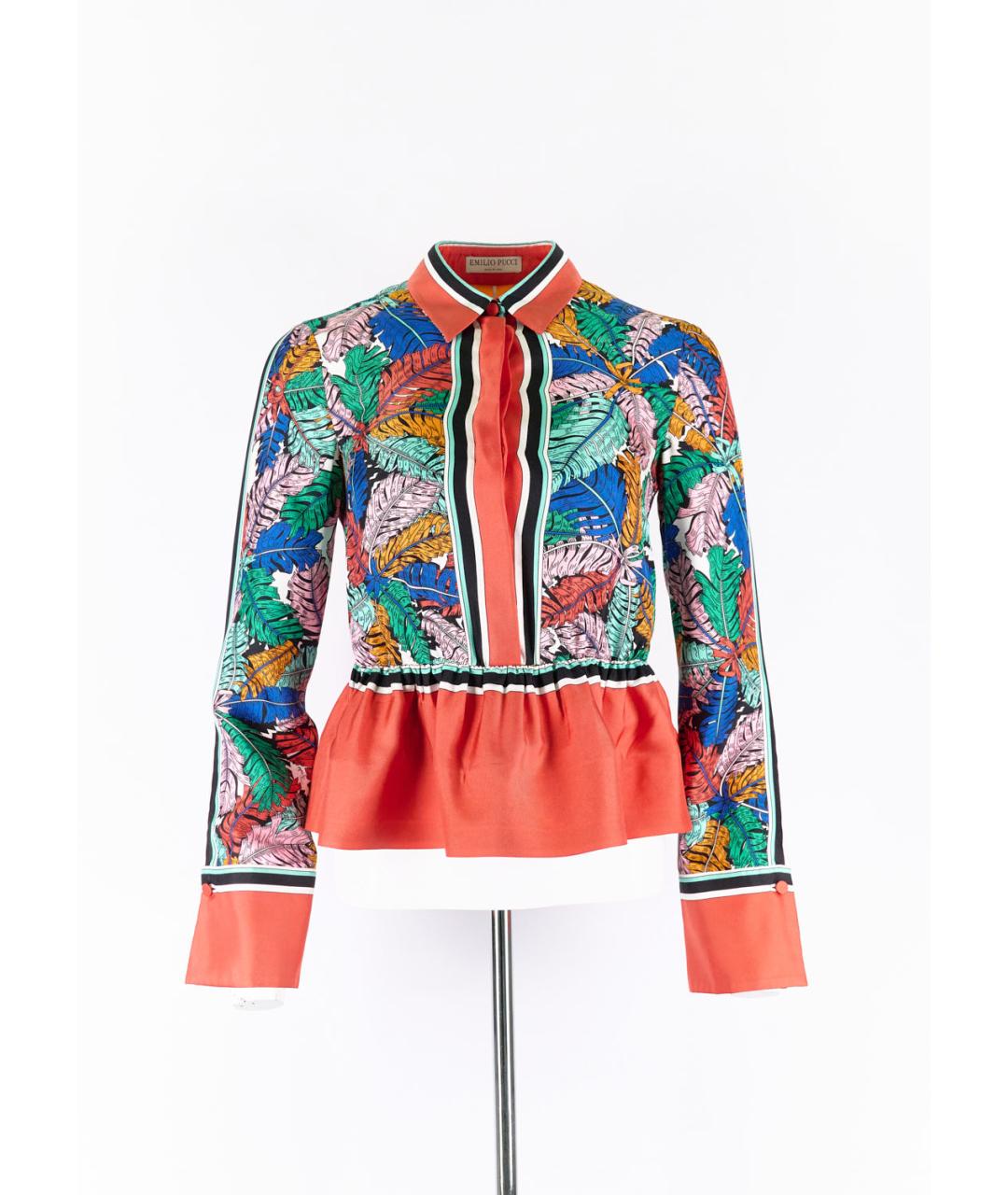 EMILIO PUCCI Мульти шелковая блузы, фото 5