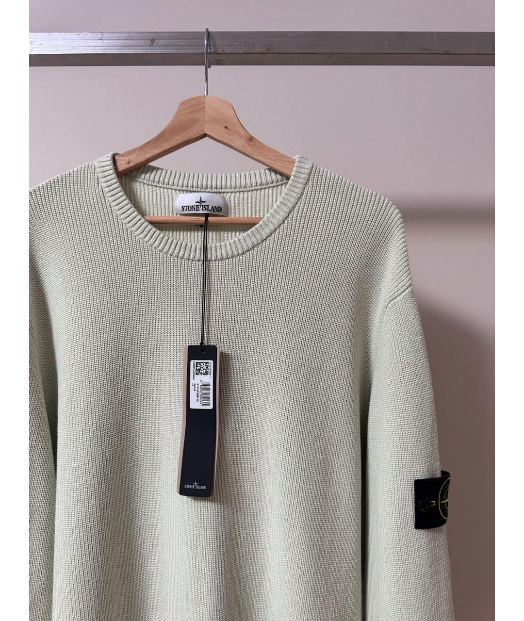 STONE ISLAND Салатовый хлопковый джемпер / свитер, фото 2