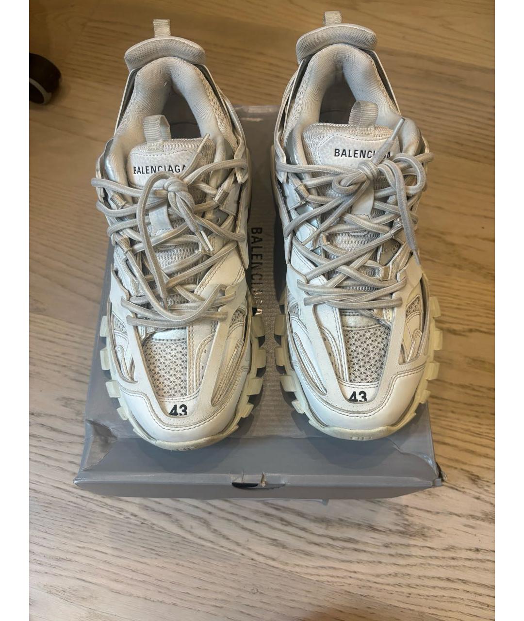 BALENCIAGA Белые низкие кроссовки / кеды из искусственной кожи, фото 2