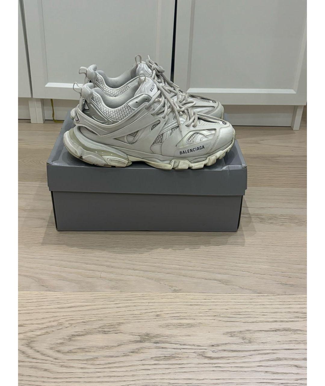 BALENCIAGA Белые низкие кроссовки / кеды из искусственной кожи, фото 5