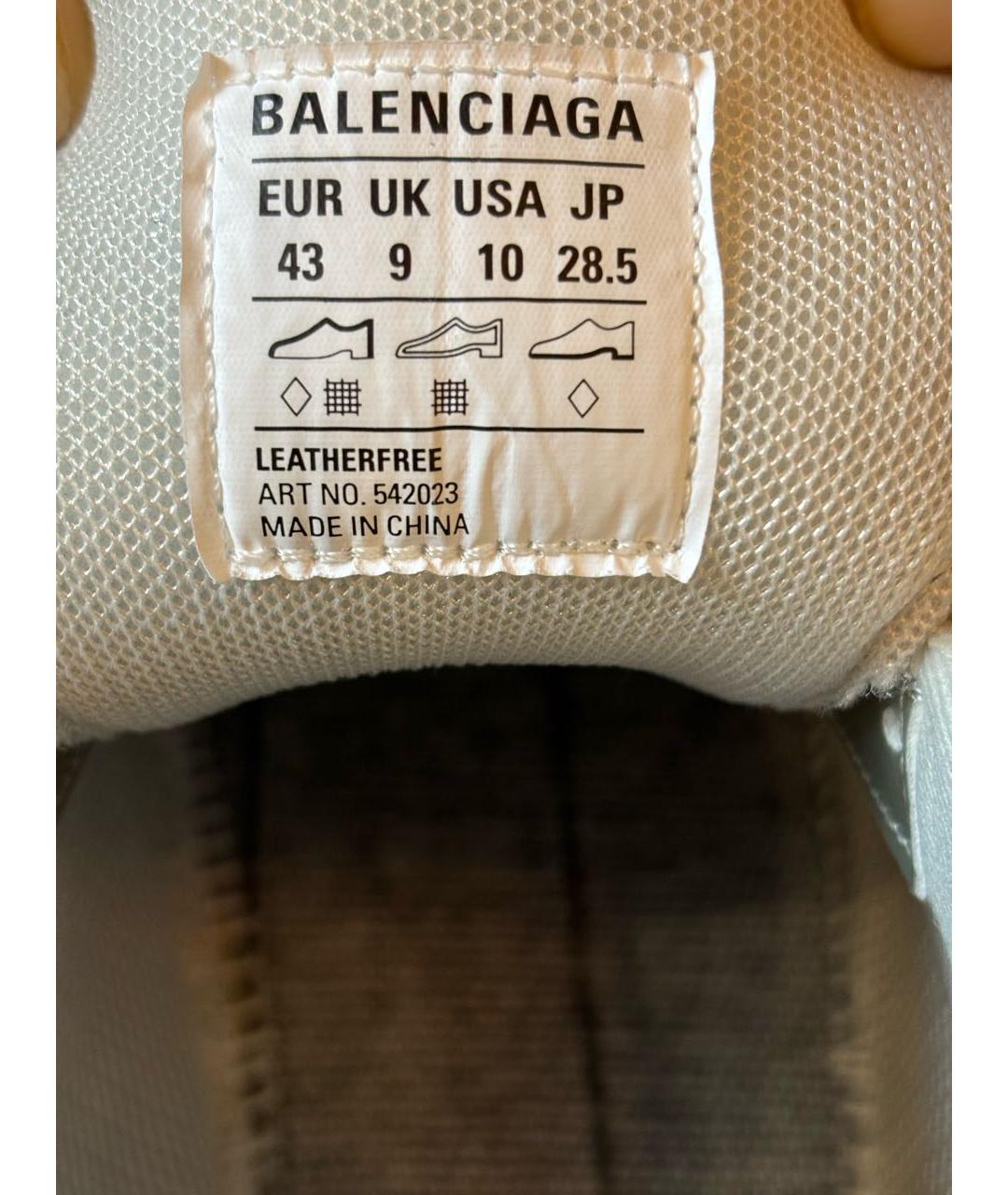 BALENCIAGA Белые низкие кроссовки / кеды из искусственной кожи, фото 4