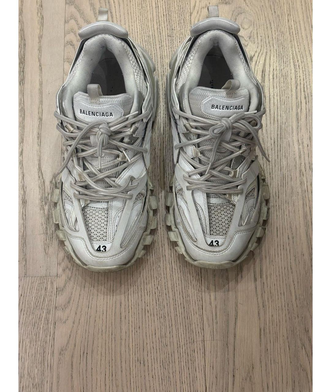 BALENCIAGA Белые низкие кроссовки / кеды из искусственной кожи, фото 2