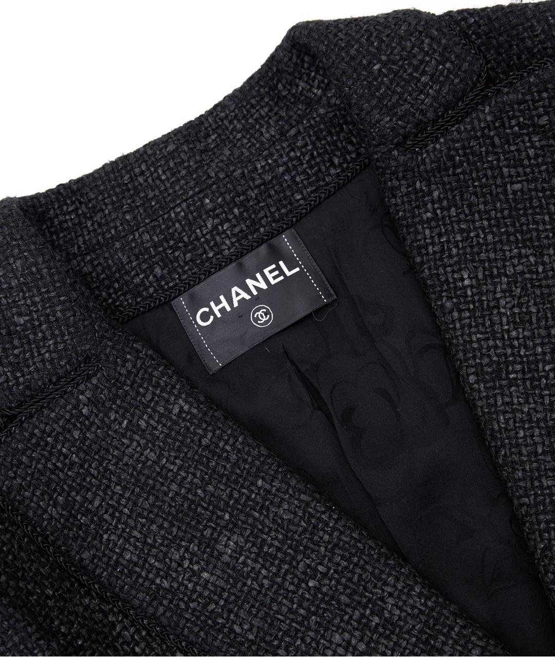 CHANEL Черный шерстяной жакет/пиджак, фото 5