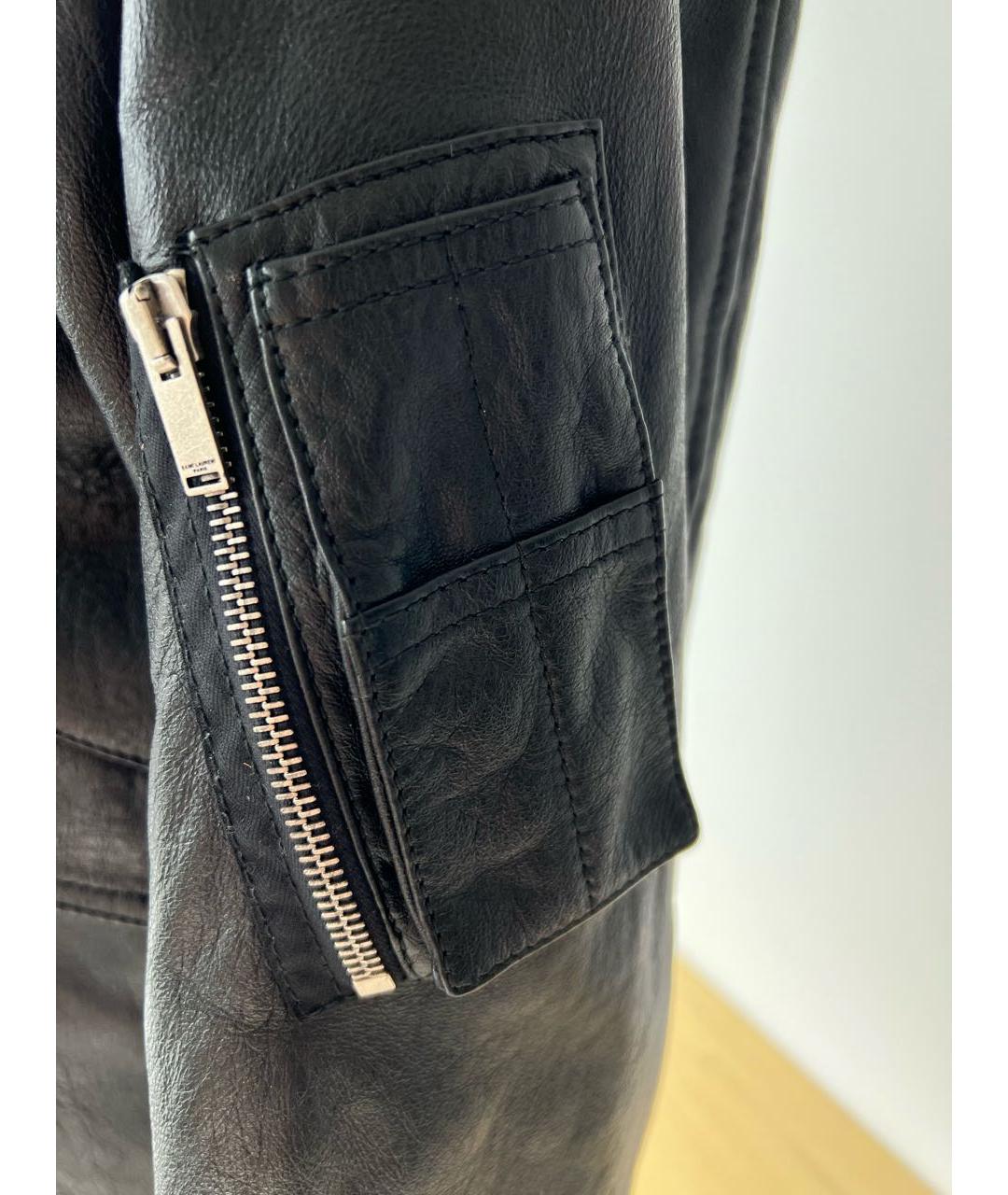 SAINT LAURENT Черная кожаная куртка, фото 6