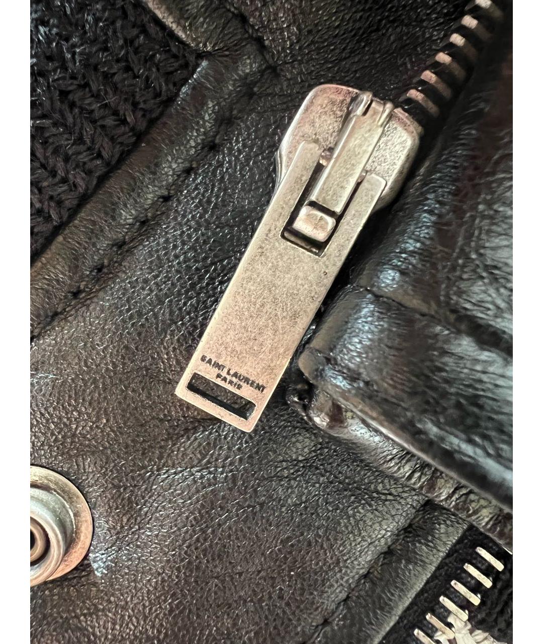 SAINT LAURENT Черная кожаная куртка, фото 4