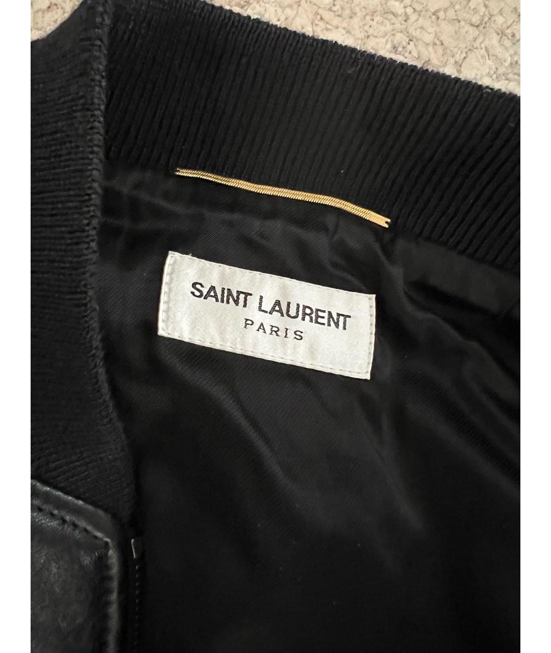 SAINT LAURENT Черная кожаная куртка, фото 3