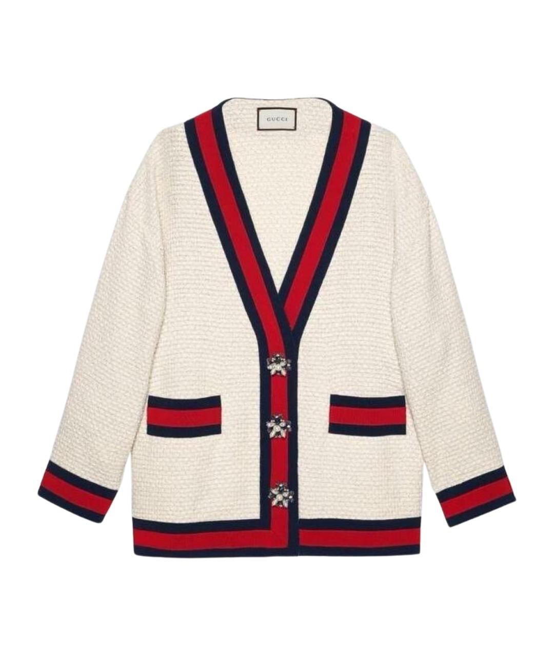 GUCCI Бежевый твидовый кардиган, фото 1