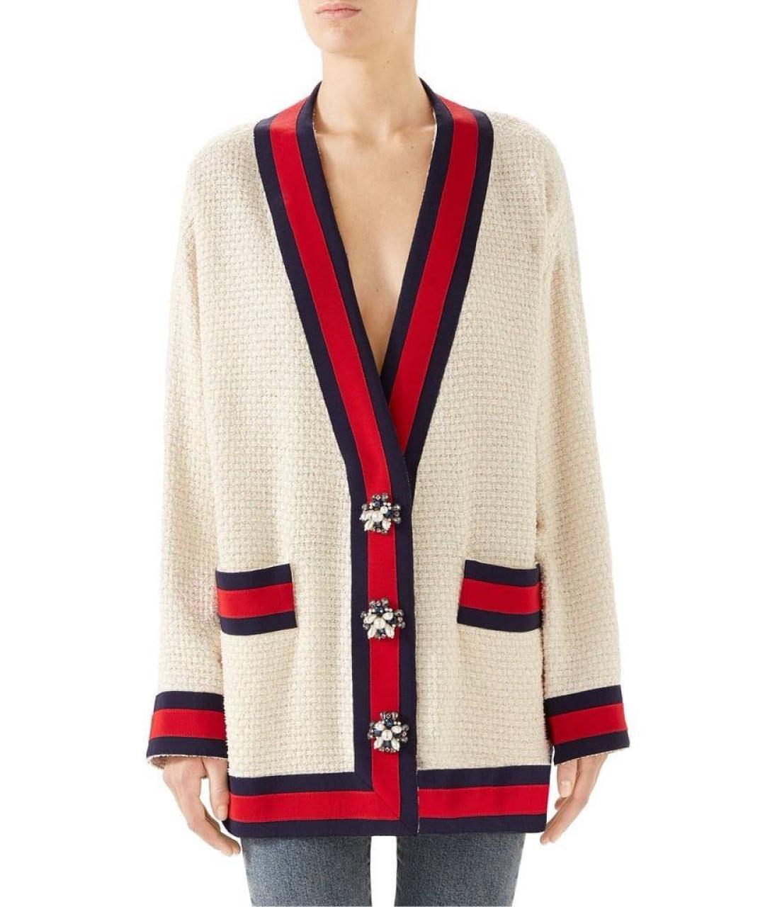 GUCCI Бежевый твидовый кардиган, фото 3