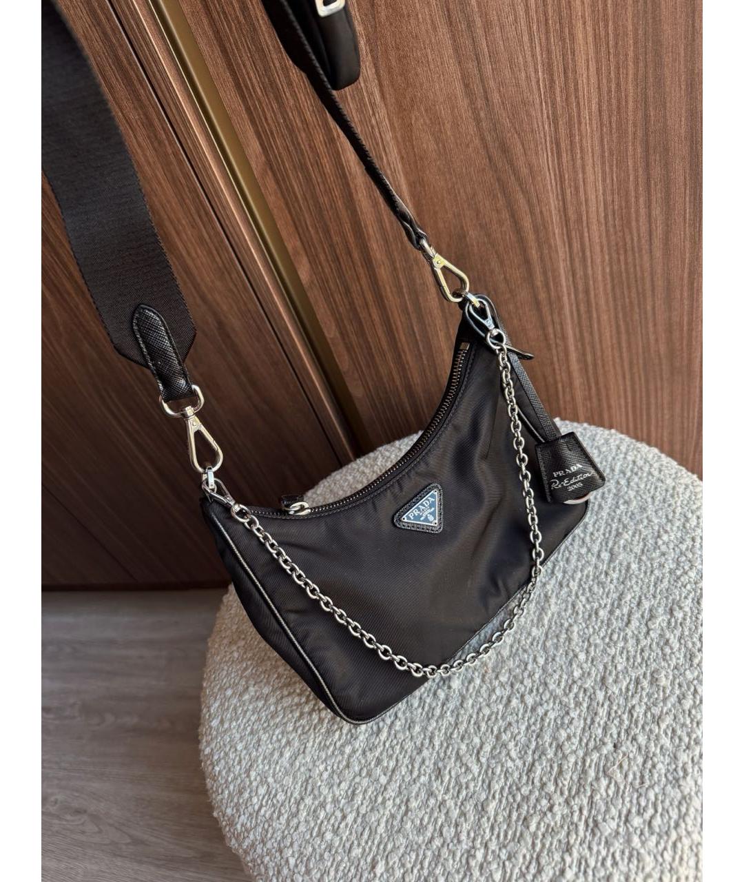 PRADA Черная тканевая сумка через плечо, фото 3
