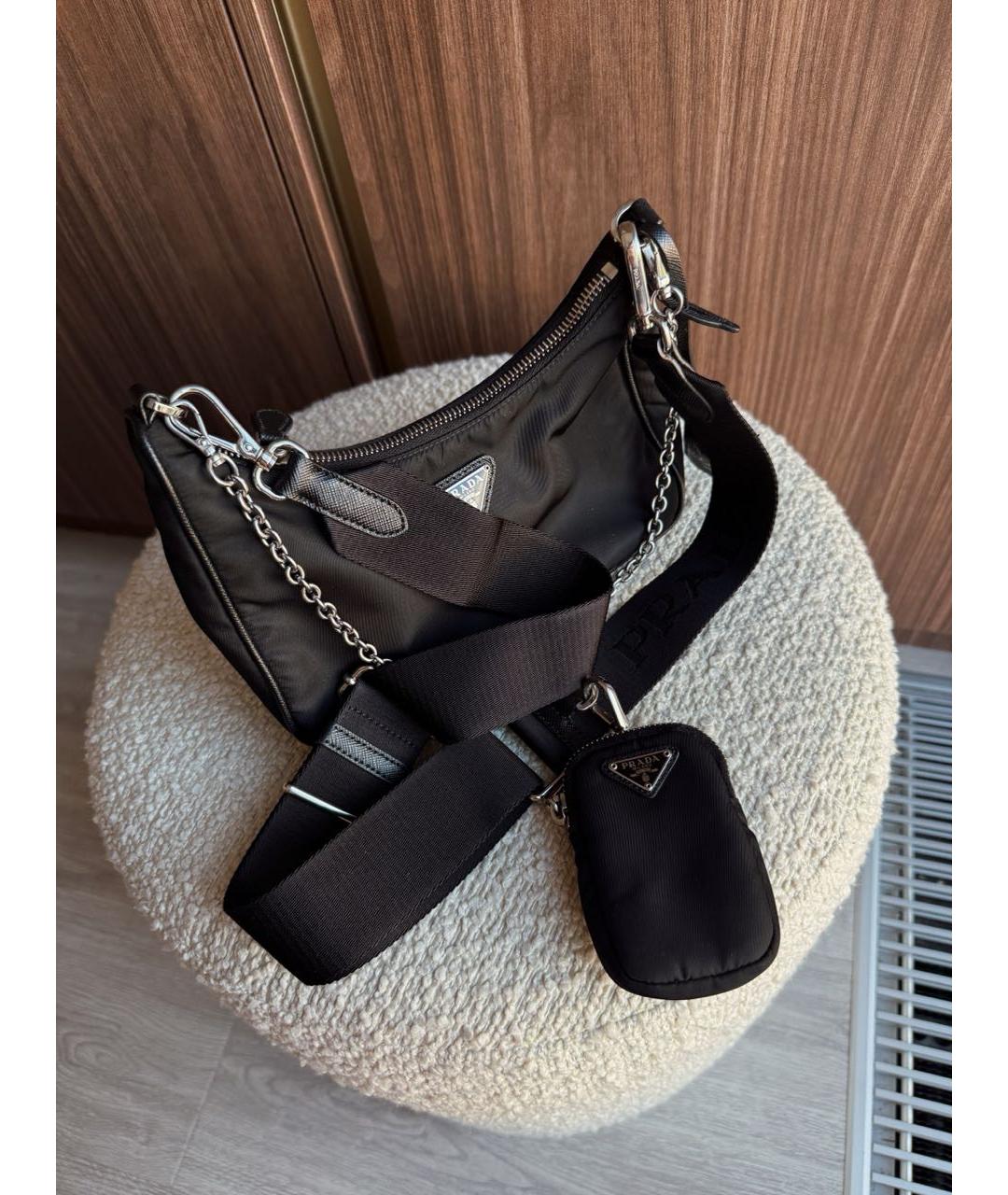 PRADA Черная тканевая сумка через плечо, фото 4