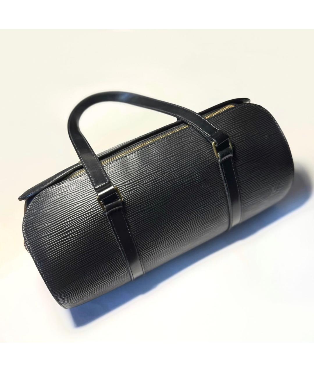 LOUIS VUITTON Черная кожаная сумка с короткими ручками, фото 2