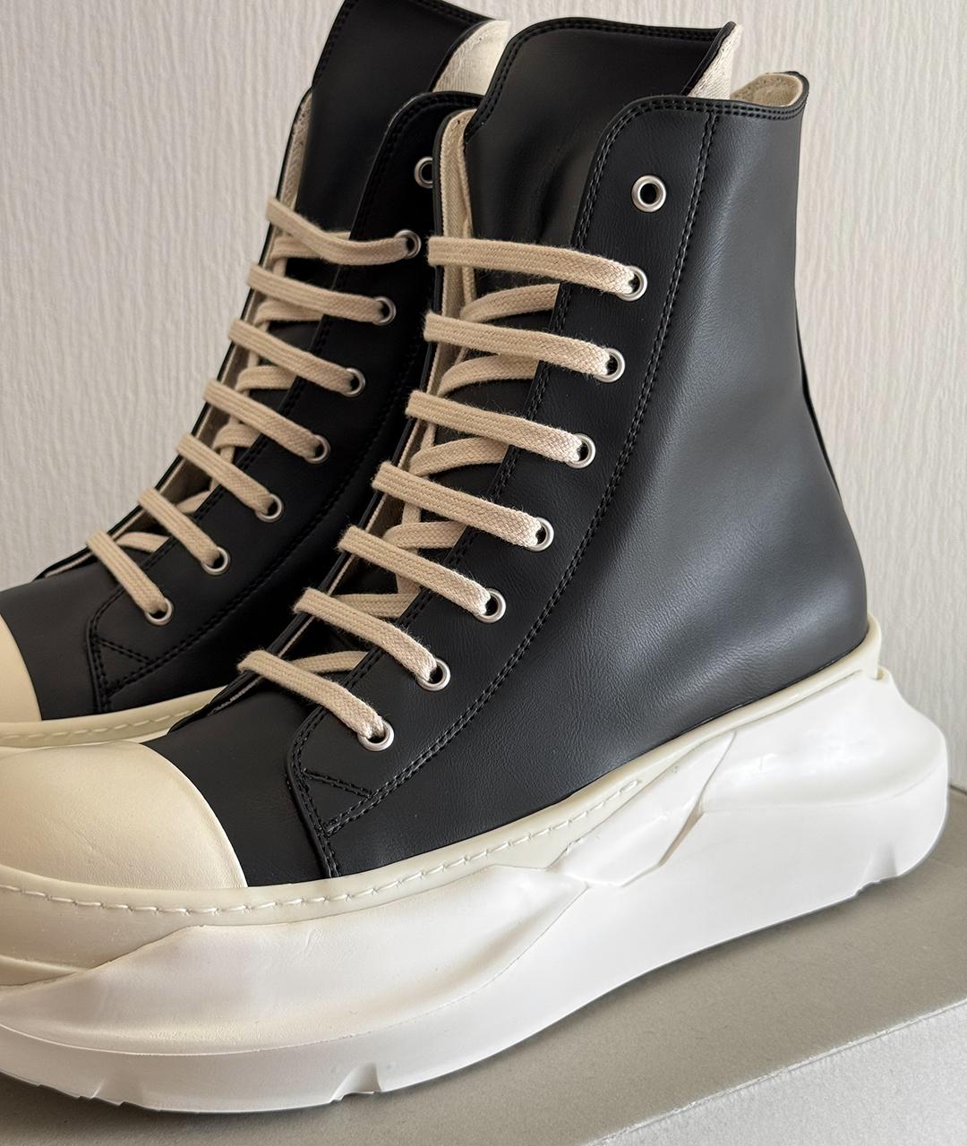 RICK OWENS Черные высокие кроссовки / кеды, фото 4