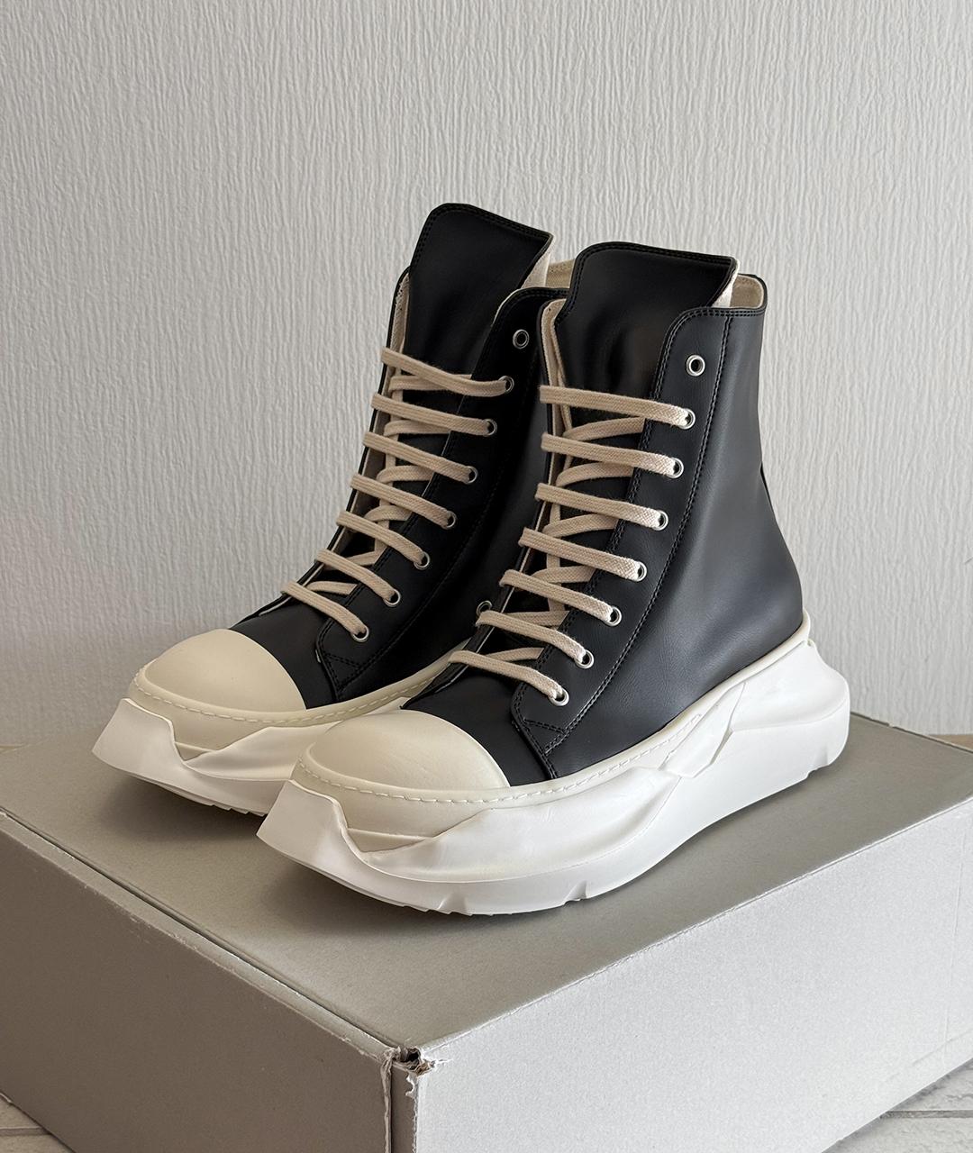 RICK OWENS Черные высокие кроссовки / кеды, фото 2