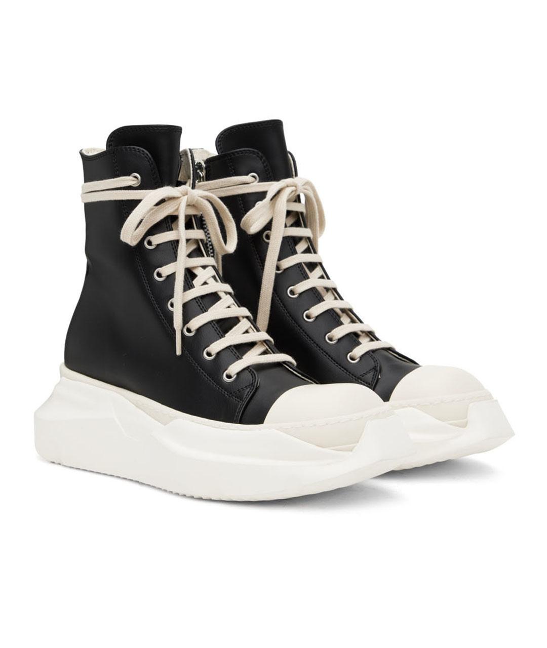 RICK OWENS Черные высокие кроссовки / кеды, фото 5