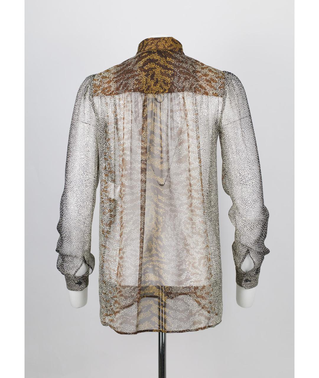 GUCCI Коричневая шелковая блузы, фото 2