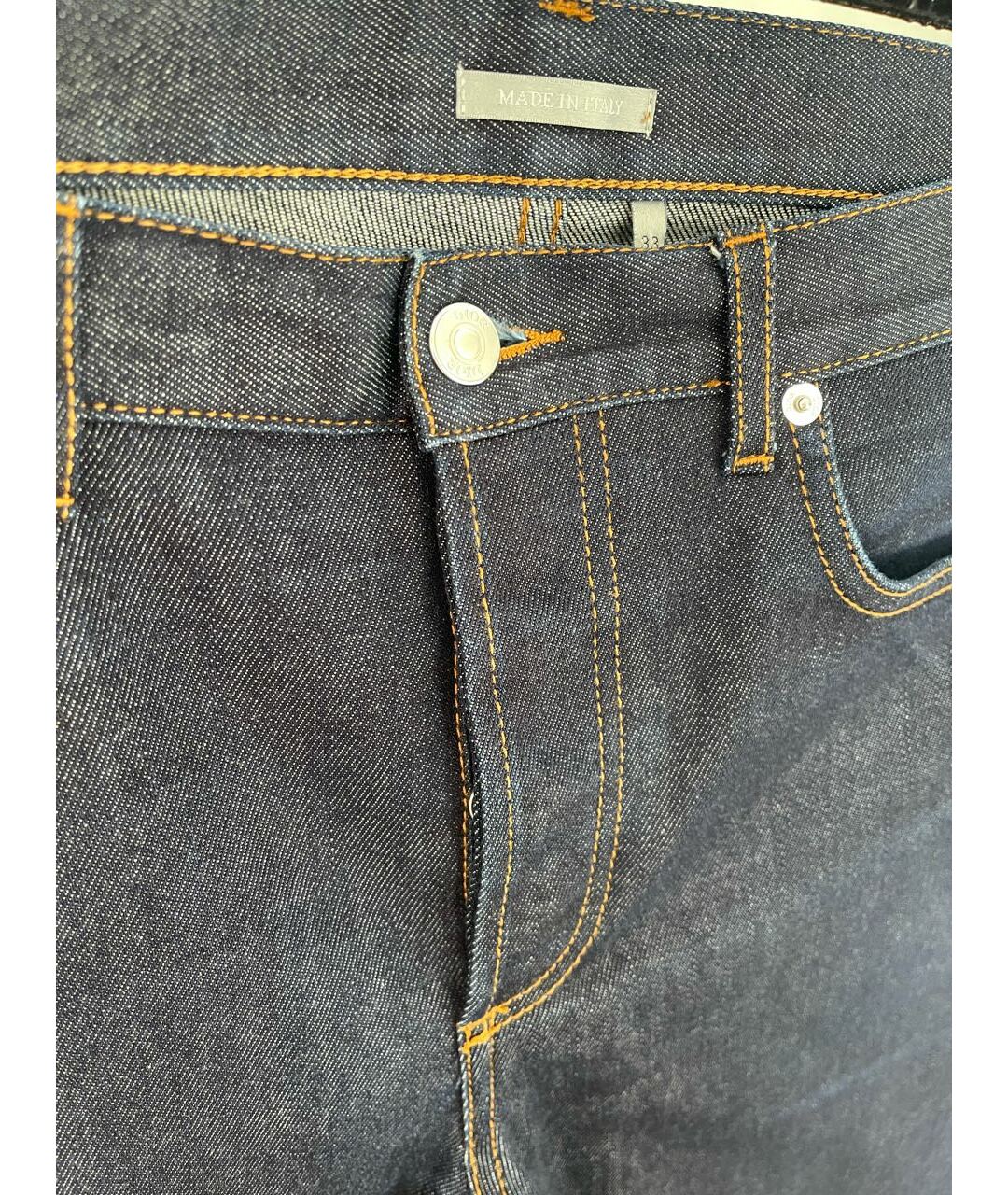 CHRISTIAN DIOR PRE-OWNED Темно-синие хлопковые прямые джинсы, фото 4