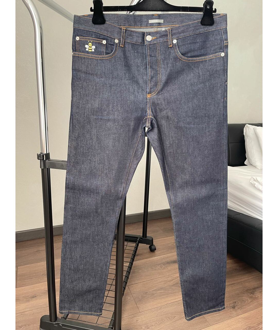 CHRISTIAN DIOR PRE-OWNED Темно-синие хлопковые прямые джинсы, фото 6
