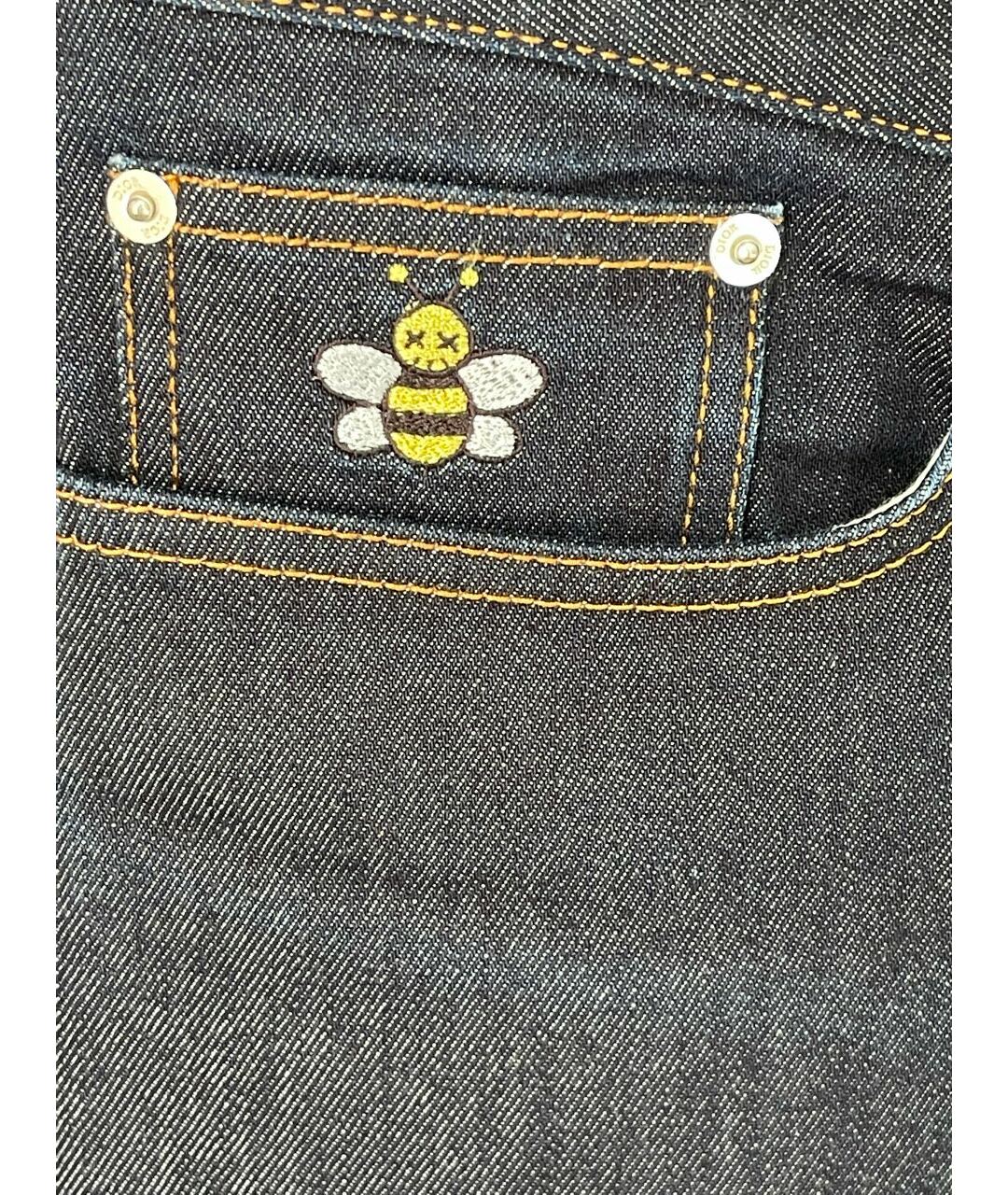 CHRISTIAN DIOR PRE-OWNED Темно-синие хлопковые прямые джинсы, фото 5
