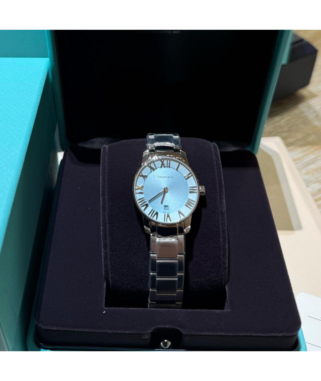 TIFFANY&CO Голубые металлические часы, фото 3