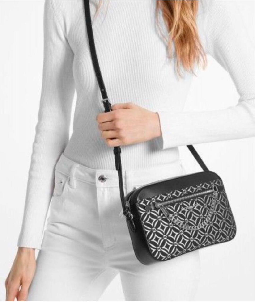 MICHAEL KORS Черная жаккардовая сумка через плечо, фото 3