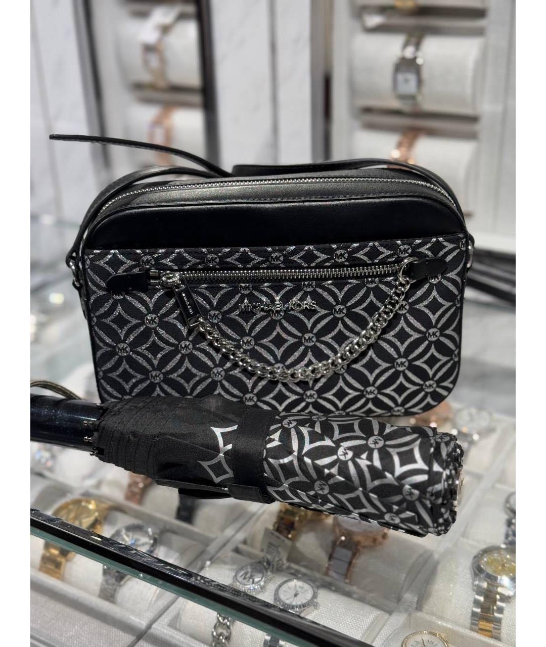 MICHAEL KORS Черная жаккардовая сумка через плечо, фото 2