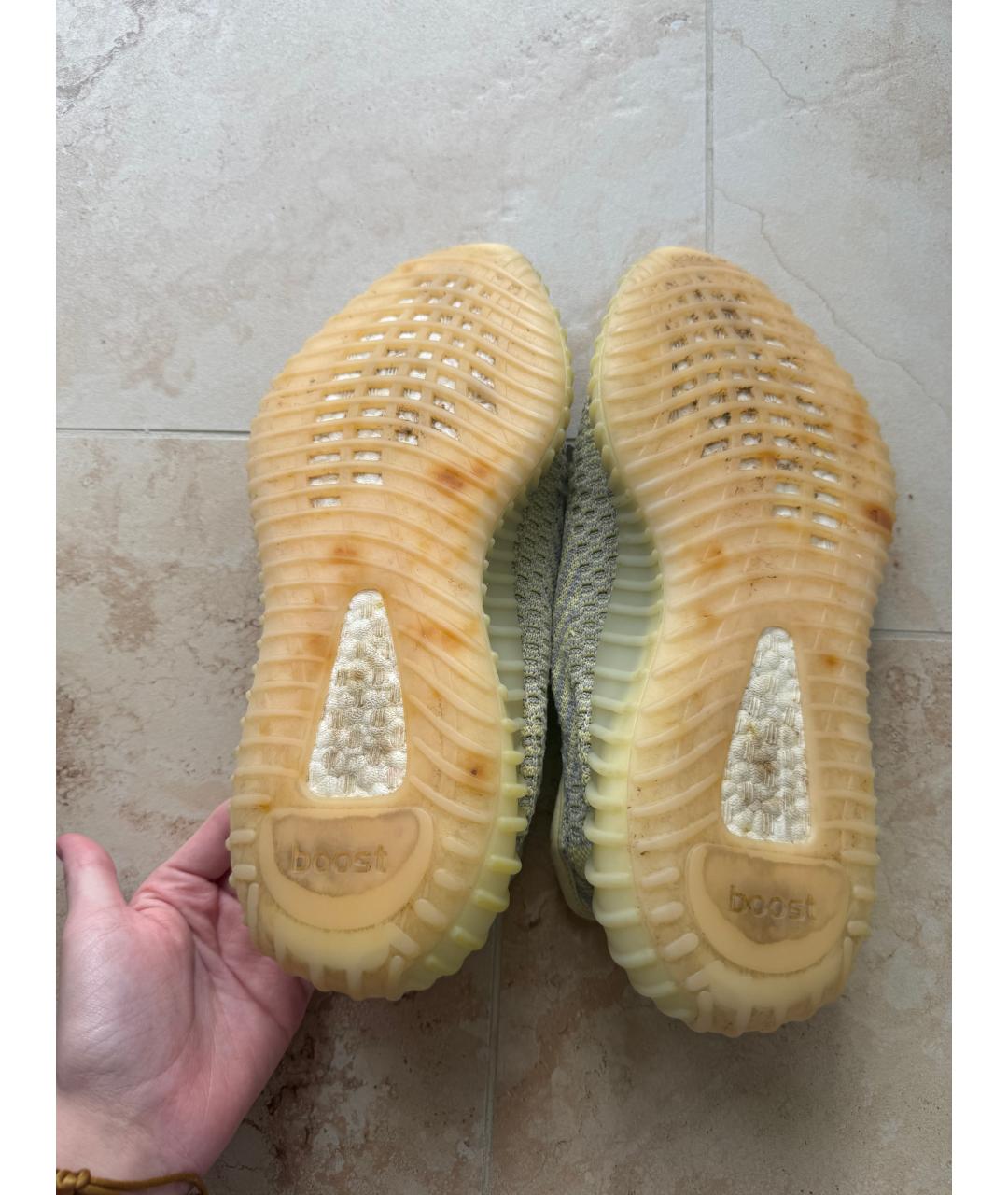 ADIDAS YEEZY Желтые низкие кроссовки / кеды, фото 5