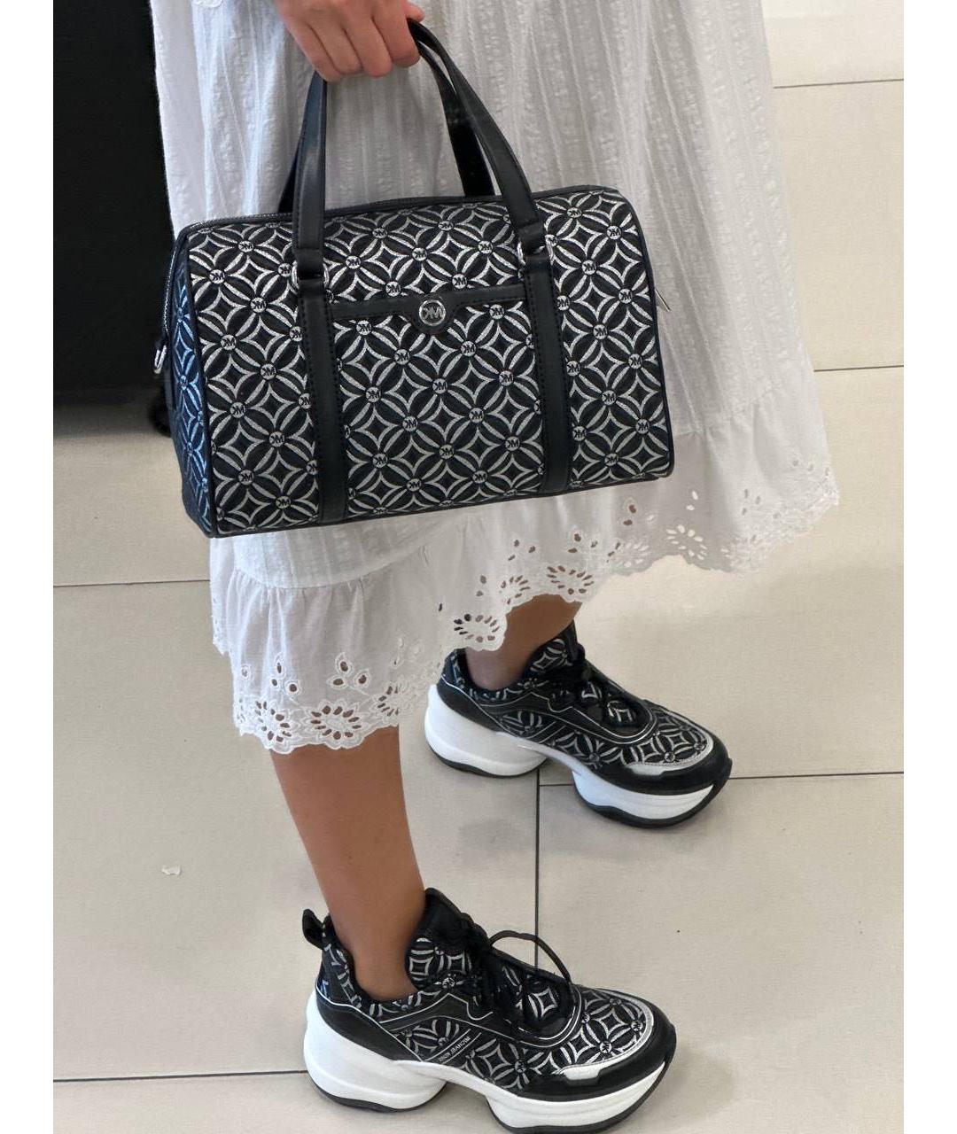 MICHAEL KORS Черная жаккардовая сумка с короткими ручками, фото 2